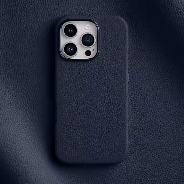 iPhone 16 Pro Melkco Origin Paris Premium Leather Magsafe Cover - Navy Blue - Tashqila iPhone 16 Pro Melkco Origin Paris Premium Leather Magsafe Cover - Navy Blue - Tashqila